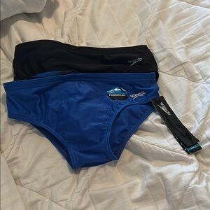 2 pair Speedo Swim Bottoms - Black and Blue